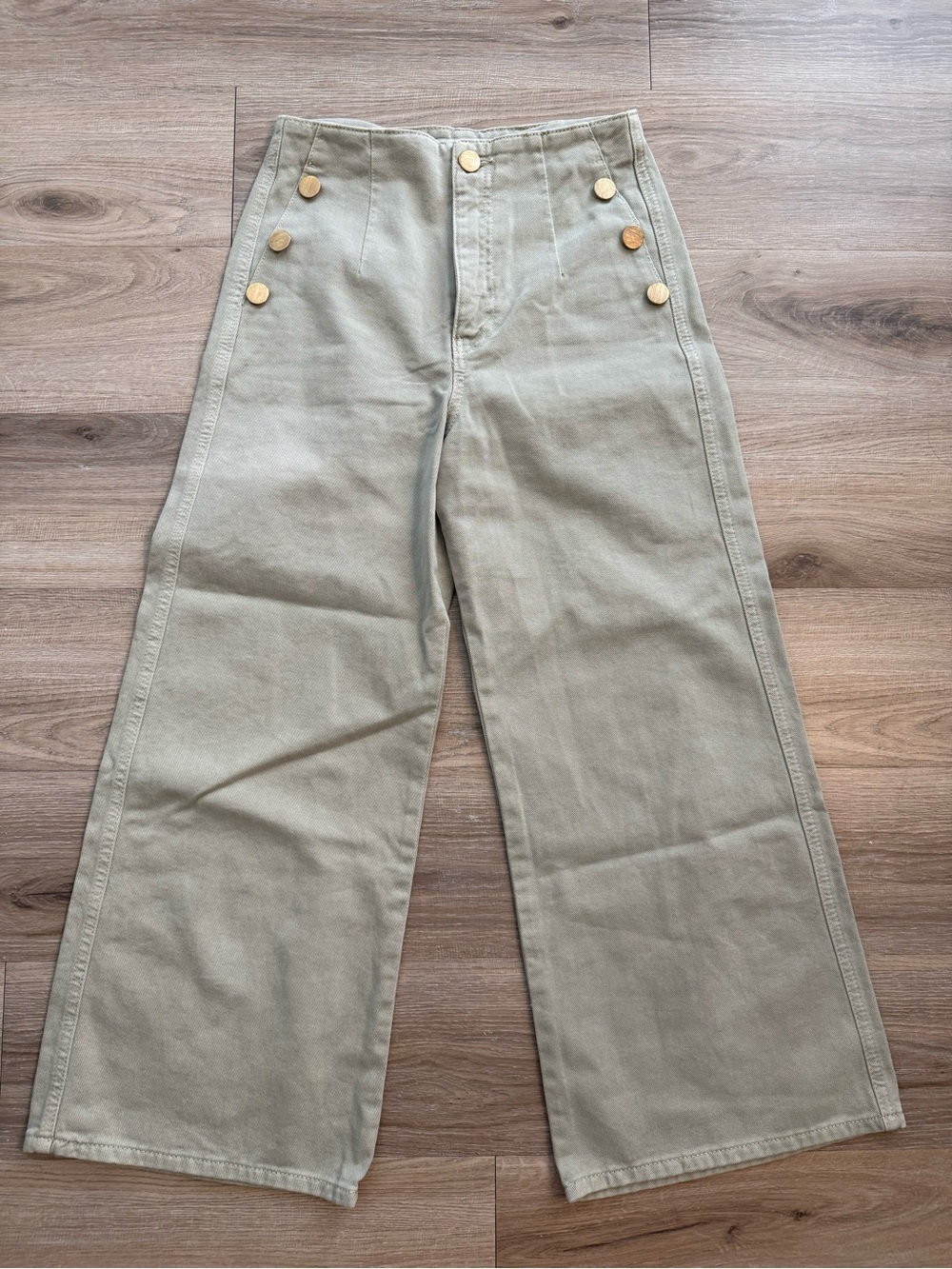 Zara Cropped Wide Leg Sailor Jean Size 2